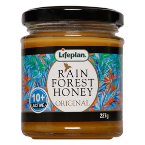 Lifeplan Rainforest Honey Active 10+ - 227-Grams glass jar; all natural, raw and unpasteurised honey from untreated hives free from pesticides
