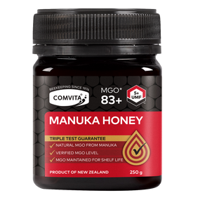 Comvita Manuka Honey UMF 5+ - UMF 15 250-Grams tub with a red label
