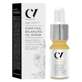 Green People Age Defy+ Purifying Balancing Oil Serum - 10-ml  glass bottle; a lightweight skin-balancing solution for congested skin.