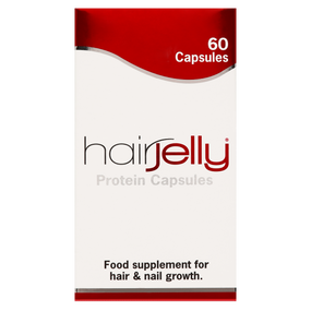 Hairmedic Hairjelly Protein Capsules - 60-Capsule bottle in a box;  ideal supplement for fine hair, hair which is breaking, hair loss, limp hair, thinning hair and weak hair