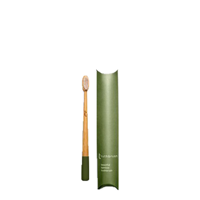 The Truthbrush - Moss Green with Medium Bristles, brush and carton image